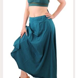 Mishu Boutique Goddess Maxi Teal Women's Skirt Small Ren Fair Travel